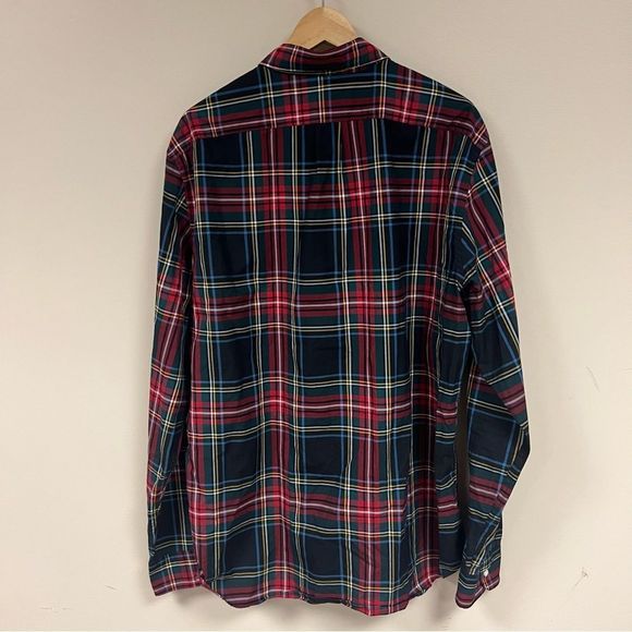 J Crew red/black plaid cotton button down. Sz XLT - Picture 3 of 5